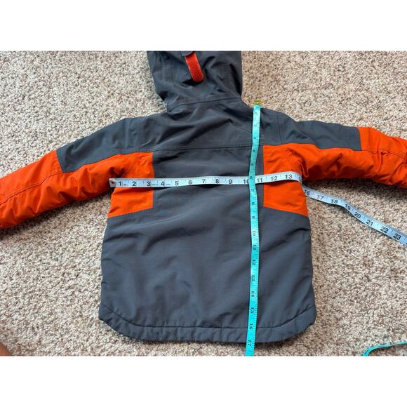 LAND'S END BOYS Winter Coat/Jacket; SIZE 3T; GRAY & ORANGE - Picture 5 of 15